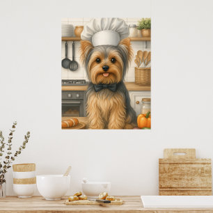 Süße Heimköche Lustiger Yorkshire Terrier Hund Koc Poster