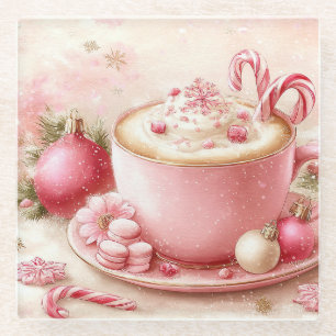 Süße Heißgetränk-Tasse. Glasuntersetzer