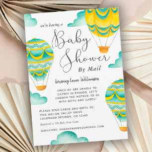 Süße Heißluftballons Baby Shower per Post Einladung