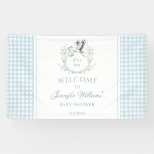 Süße hellblaue Storch-Baby-Shower-Willkommensbanne Banner