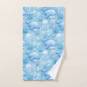 Süße hellblaue Walfisch-Badehandtuch-Garnitur Badhandtuch Set (Handtuch)