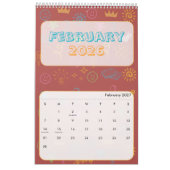 Süße helle Doodle 2026 Kalender (Feb 2027)