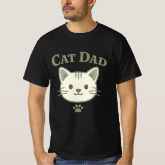 Süße Hellgrüne Katze Papa Ästhetik Kawaii Kätzchen T-Shirt
