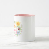 Süße Hello Spring Blumen-Tasse | Anpassbar Tasse (Zentrum)
