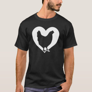 Süße Henne, die Hühner liebt, Cool White Heart Vin T-Shirt