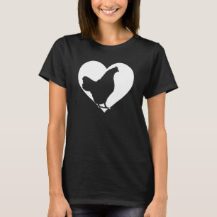 Süße Henne, die Hühner liebt Cool White Heart Vint T-Shirt