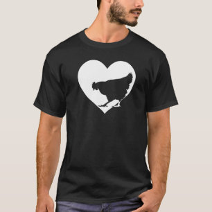 Süße Henne, die Hühner liebt Cool White Heart Vint T-Shirt