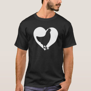 Süße Henne, die Hühner liebt Cool White Heart Vint T-Shirt
