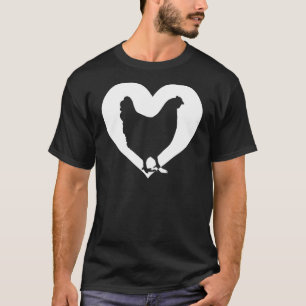 Süße Henne, die Hühner liebt, cooles weißes Herz V T-Shirt