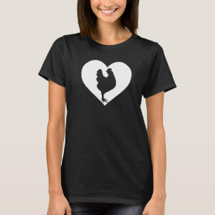 Süße Henne, die Hühner liebt, cooles weißes Herz V T-Shirt