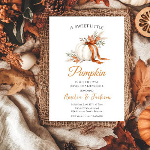 Süße Herbst-Babyparty kleiner Kürbis Einladung