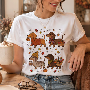 Süße Herbst-Dachshund-Parade Herbst-Hunde-Liebhabe T-Shirt