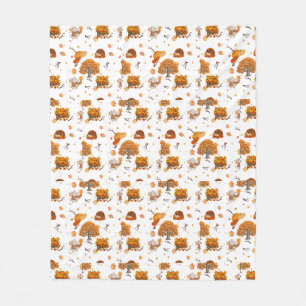 Süße Herbst-Eichhörnchen und Bäume Fleece-Decke Fleecedecke