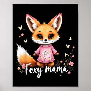 Süße Herbst Fuchs Mama Mutter Muttertag Mama Herbs Poster