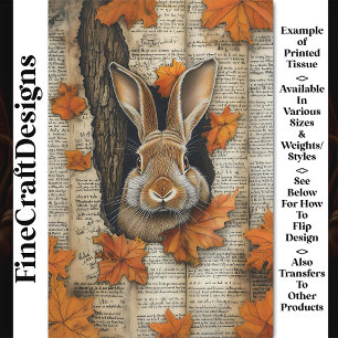 Süße Herbst-Guckhasen-Ephemere BK6 Decoupage Seidenpapier