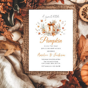 Süße Herbst Herbst kleine Kürbis-Baby-Party Einladung