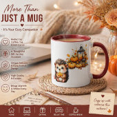 Süße Herbst-Igel-Illustration mit Ernteleiter Zweifarbige Tasse