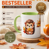 Süße Herbst-Igel-Tasse – Herbsternte-Illustration Tasse