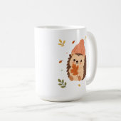Süße Herbst-Igel-Wasserfarbe-Kaffee Kaffeetasse (VorderseiteRechts)