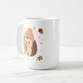 Süße Herbst-Igel-Wasserfarbe-Kaffee Kaffeetasse (Vorderseite Links)