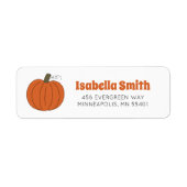 Süße Herbst-Kürbis-Rücksende-Adresse (Vorne)