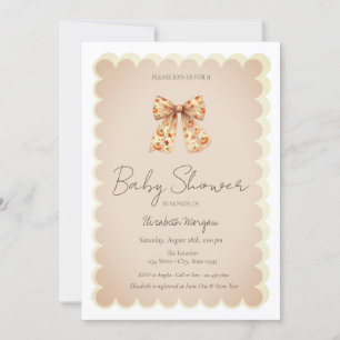 Süße Herbst-Kürbis-Schleife Baby Shower Einladung