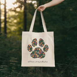 Süße Herbst-Pfotenabdruck-Tasche für einen Hunde-L Tragetasche