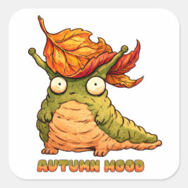 Süße Herbst-Schnecke Herbst-Stimmung Hoodie  Quadratischer Aufkleber
