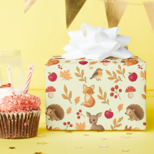 Süße Herbst-Waldtiere Geschenkpapier