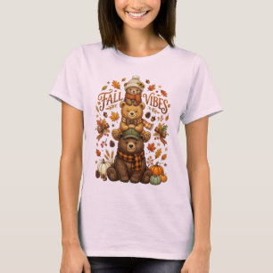 Süße Herbstbären stapeln Herbststimmung Cottagecor T-Shirt