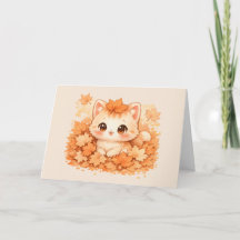 Süße Herbstblatt-Kitty – Gemütliche Herbstkatze