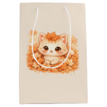 Süße Herbstblatt-Kitty – Gemütliche Herbstkatze