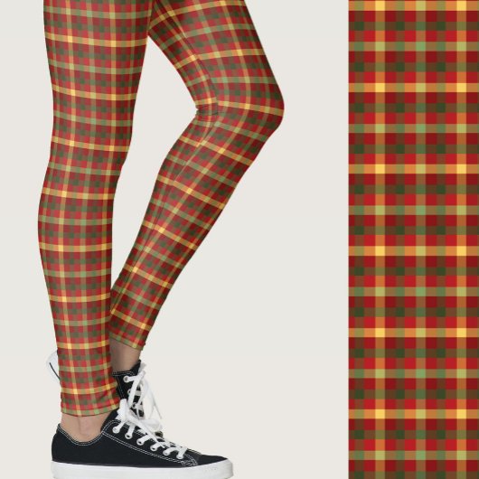 Süße Herbstfarben Karo saisonal gemustert Leggings