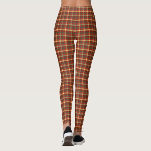 Süße Herbstfarben Karo saisonal gemustert Leggings (Rückseite)