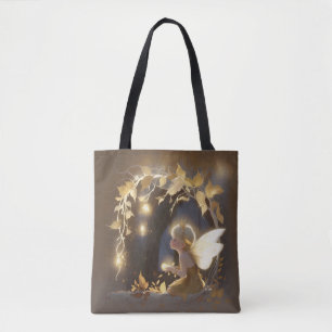 Süße Herbstfee mit leuchtenden Blumen Tasche