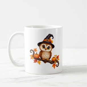 Süße Herbsthexeneule mit Kürbissen Kaffeetasse