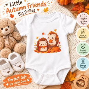 Süße Herbstigel – Kawaii Waldtiere Baby Strampler