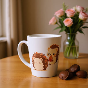 Süße Herbstigel – Kawaii Waldtiere des Herbstes Milchtasse