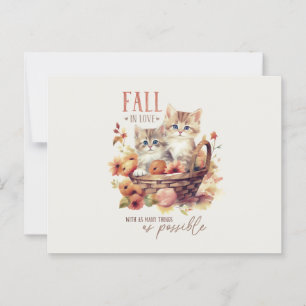 Süße Herbstkätzchen im Kürbiskorb Herbstliebe P Postkarte