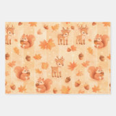 Süße Herbstwaldtiere Nahtloses Muster Geschenkpapier Set (Vorderseite 3)