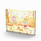 Süße Herbstwanderung im Wald Fotoblock (Rechts)