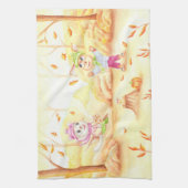 Süße Herbstwanderung im Wald Geschirrtuch (Vertikal)