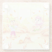 Süße Herbstwanderung im Wald Glasuntersetzer (Rückseite)