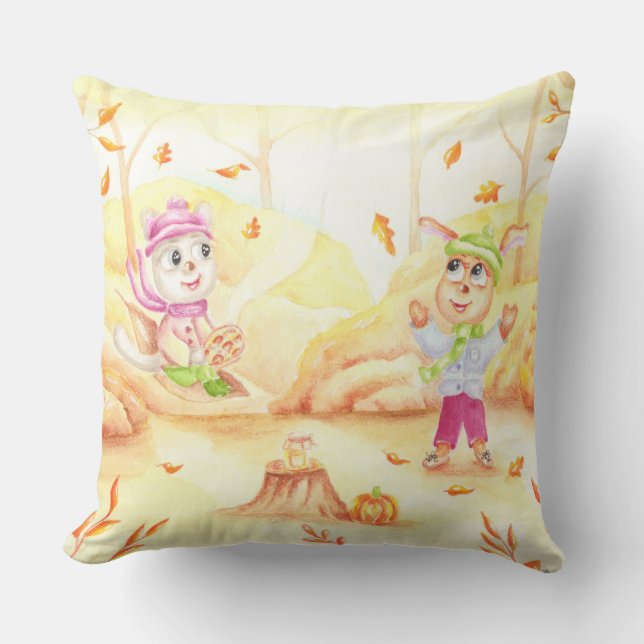 Süße Herbstwanderung im Wald Kissen (Vorderseite)