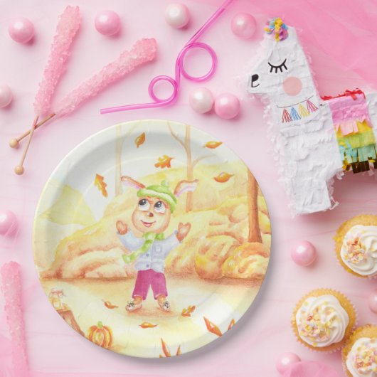 Süße Herbstwanderung im Wald Pappteller (Party)