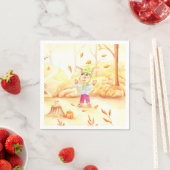 Süße Herbstwanderung im Wald Serviette (Beispiel)