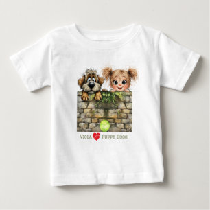 Süße hervorlugende Mädchen und süße hervorlugende Baby T-shirt