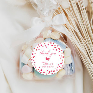 Süße Herz Baby Shower Runder Aufkleber