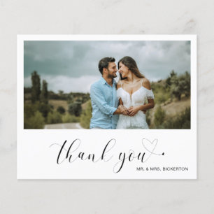 Süße Herz Foto Budget-Hochzeit Danke Karte