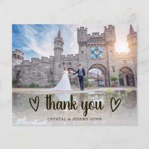 Süße Herz Foto Budget Hochzeit Danke Karte